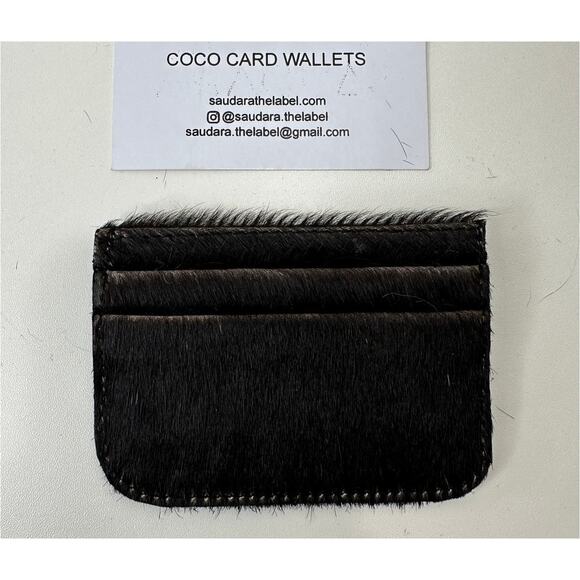 NWOT Saudara Dark Brown Mohair Coco Card Wallet - Picture 5 of 10